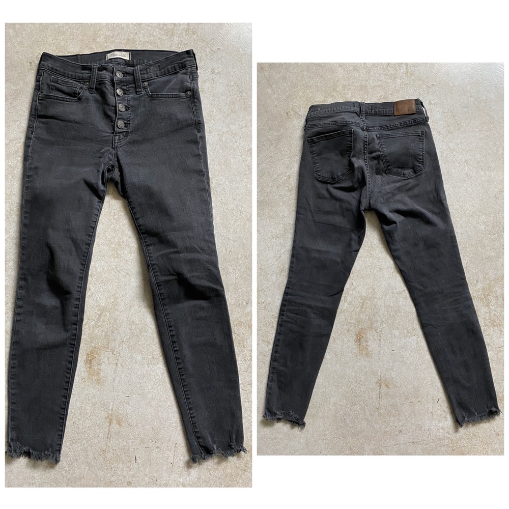 Madewell Button Fly Black 9” High Rise Skinny 27